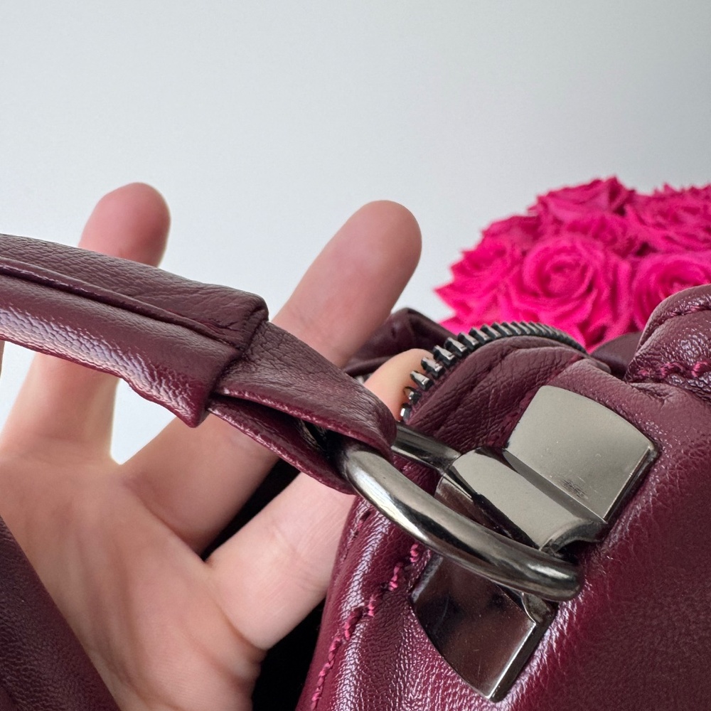 mini shoulder bag in burgundy color - Picture 3 of 6